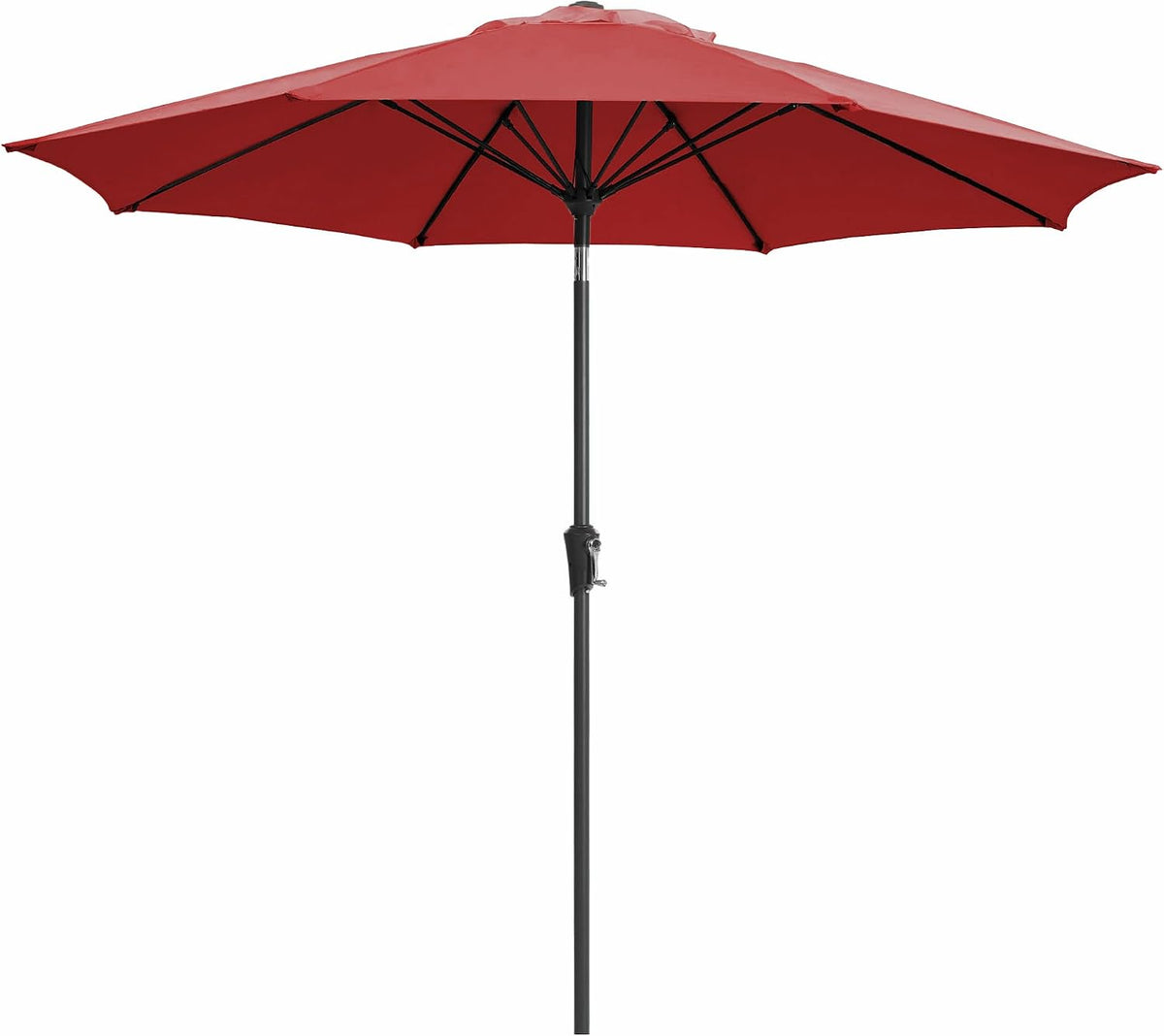 JEAREY 9FT Outdoor Patio Umbrella, Market Table Umbrella with 8 Fiberglass Ribs, Pool Umbrella with Tilt and Crank, UV Protection Lightweight & Wind-Resistant for Lawn, Garden, Deck and Backyard, Beige