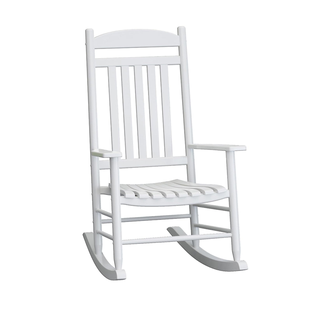 Wooden Outdoor Rocking Chair, Weatherproof Oversized Rocking Chair, Heavy Duty Comfort with 350 lbs Weight Capacity, Solid Relaxing Rocker with High Back for Patio, Porch, Living Room (white)