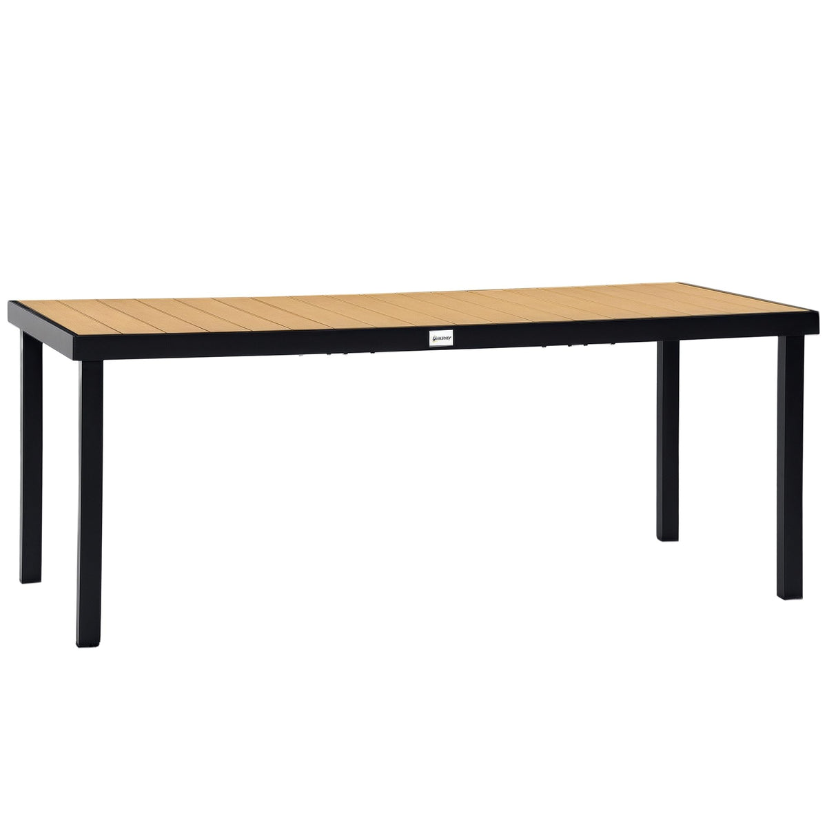 Outsunny 75" x 35" Outdoor Dining Table for 8 People Rectangular Black