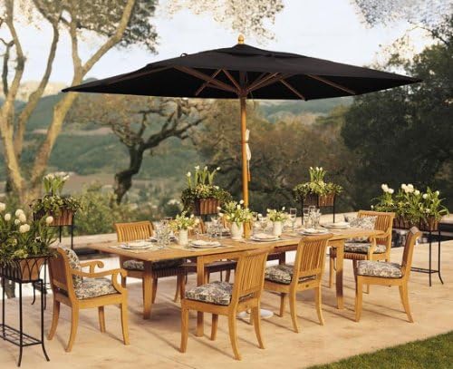 Grade-A Teak Wood Extra Large Double Extension 117" Rectangle Dining Table #TSDT118R