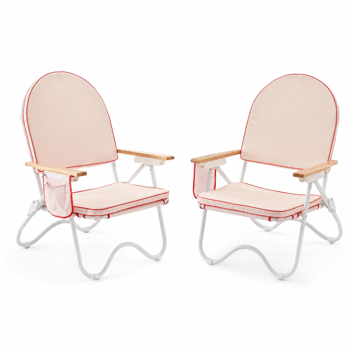 4-Position Padded Beach Chair, Low Backpack Beach Chair