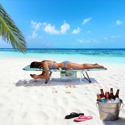 SUNNYFEEL Lay Flat Tanning Chair, Face Down Lounger, 5-Position Reclining