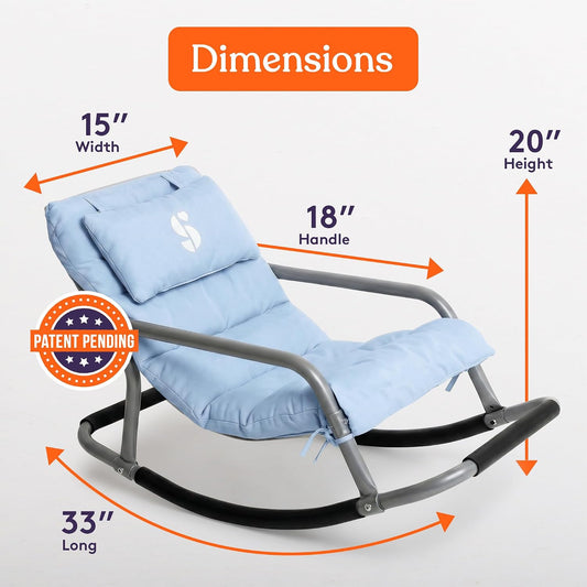Special Supplies Sensory Rocking Chair for Kids - Comfortable Kids Rocker- Versatile Floor Chair with Soft Fabric and Stability for Playroom, Bedroom, or Nursery (Ages 3+) (Blue)