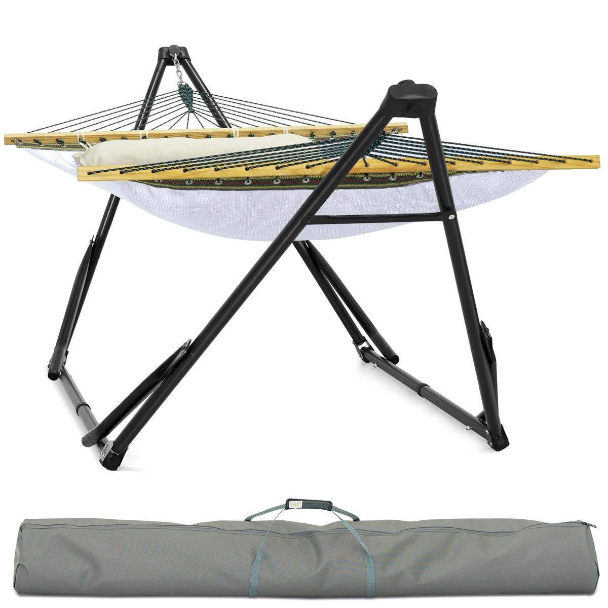Tranquillo Hammock Stand, Instant 30s Foldable Hammock with Stand, Black