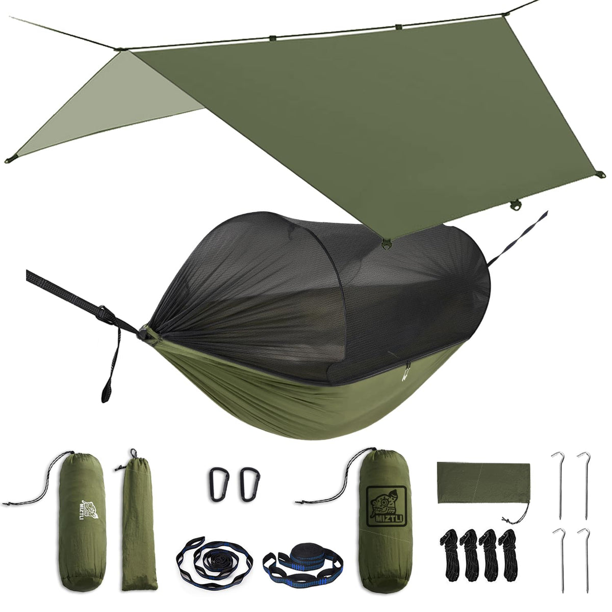Miztli Camping Hammock Portable Tent-Like Hammock with Net 1/2 Person