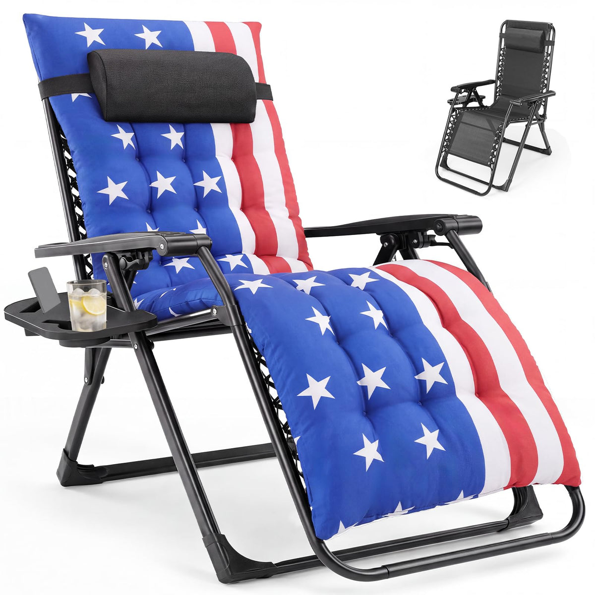 DUMOS Zero Gravity Chair, Lounge Chair Outdoor with Cup Holder