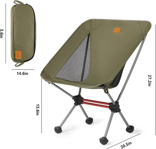 Naturehike YL08 Ultralight Camping Chair — Only 2.12 LBS, Anti-Sinking Feet