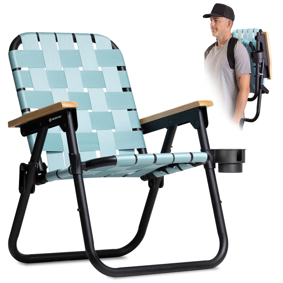 GoSports WOVN Beach Backpack Chair - 9 Styles Available - Premium Folding Camping Chair