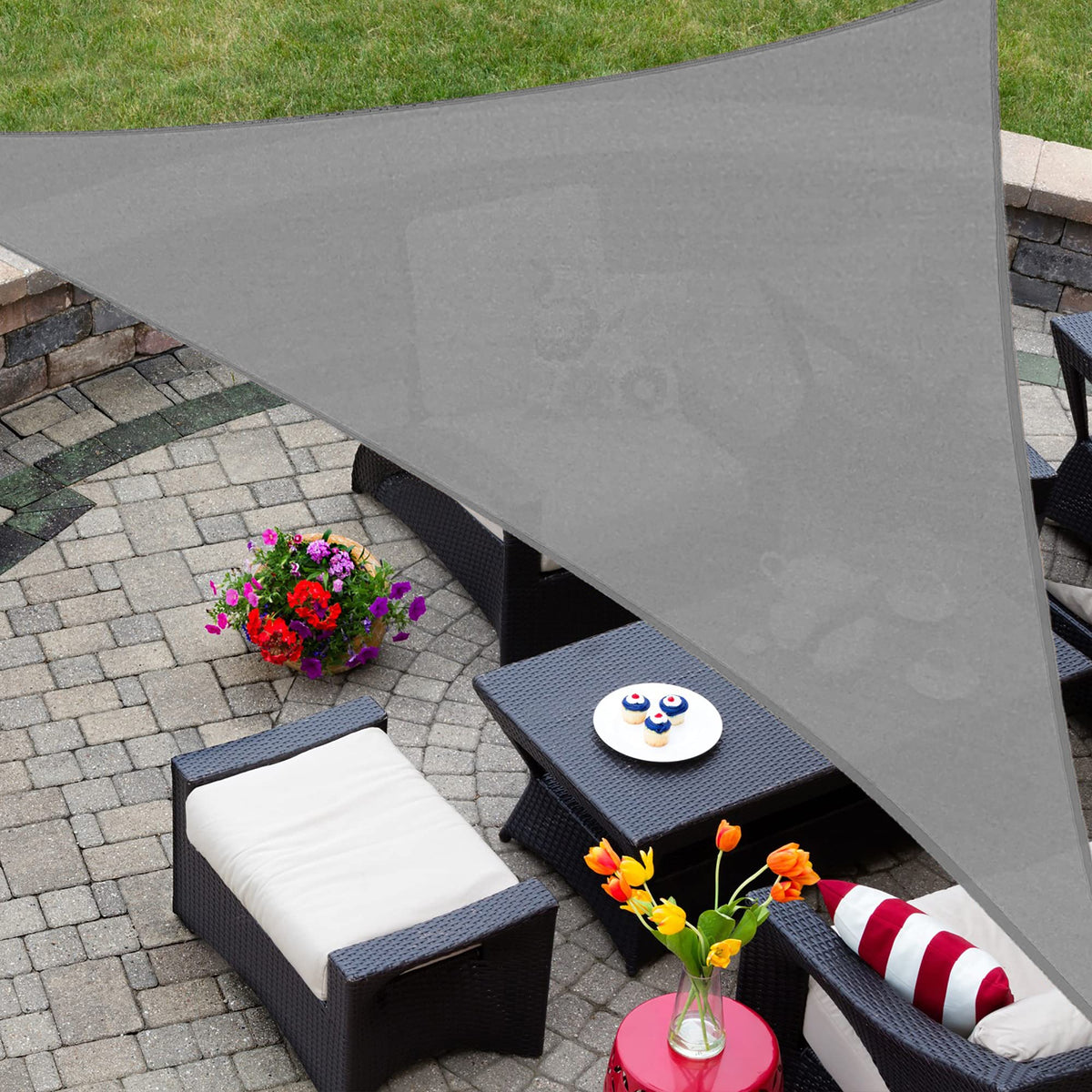 AsterOutdoor Sun Shade Sail Rectangle 16' x 20' UV Block Canopy for Patio Backyard Lawn Garden Outdoor Activities, Cream