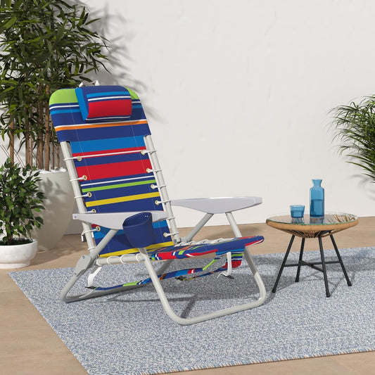 Rio Brands ASC529 4-Position Backpack Lace-Up Suspension Folding Beach Chair