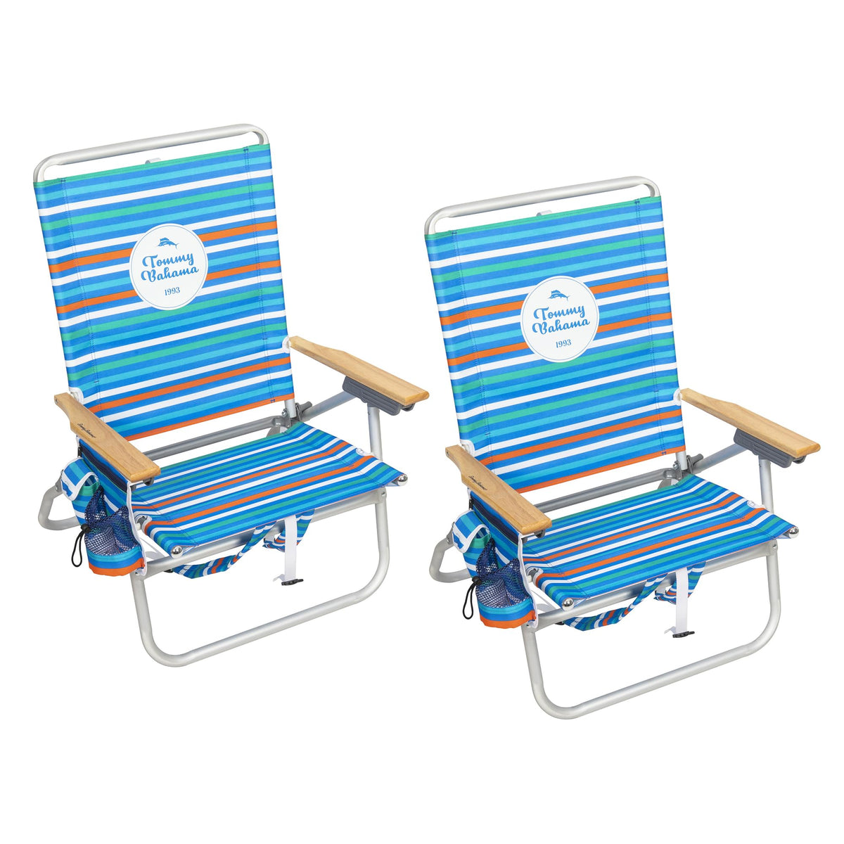 Tommy Bahama 4-Position Extended seat Height Easy in-Easy Out Folding Backpack Beach Chair
