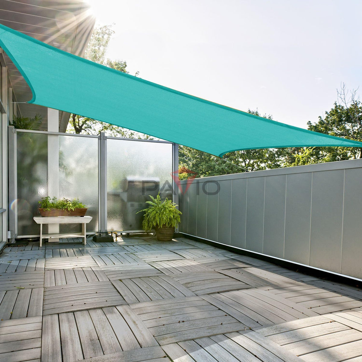 Patio Paradise 16' x 20' Sun Shade Sail Rectangle Canopy Patio Cover Sunlight Block Awning Heavy Duty Commercial Grade for Backyard Lawn Garden Outdoor Activities, Turquoise