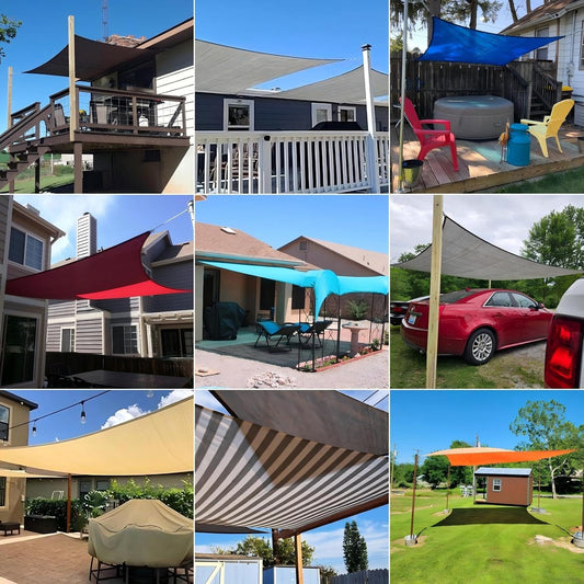Patio Paradise 16' x 20' Sun Shade Sail Rectangle Canopy Patio Cover Sunlight Block Awning Heavy Duty Commercial Grade for Backyard Lawn Garden Outdoor Activities, Turquoise