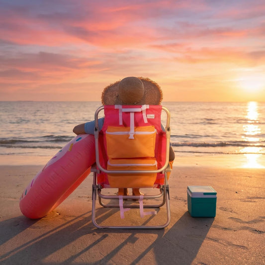 Low Beach Chair for Adults, Aluminum Backpack Beach Chair