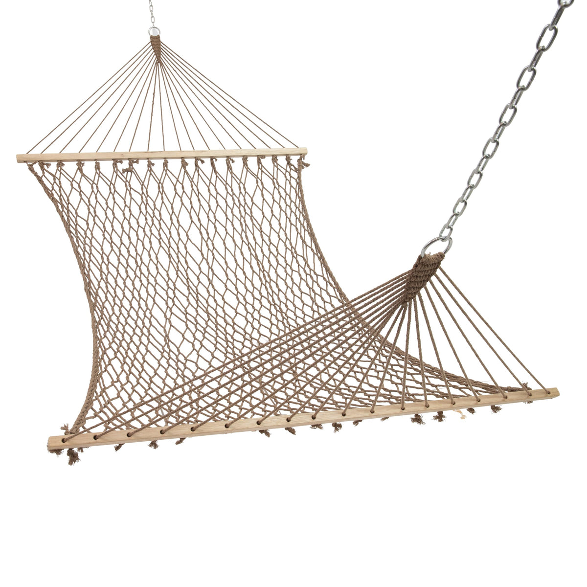 Sunnydaze Double Cotton Rope Hammock for Outside, Backyard, Patio, Natural
