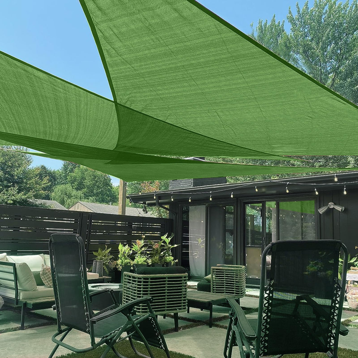 LOVE STORY 16' x 16' x 16' Triangle Sun Shade Sail for Patio, Terra Red
