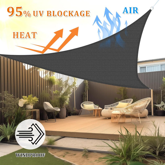 Shade&Beyond 16'X16'X16' Sun Shade Sail Dark Grey Triangle