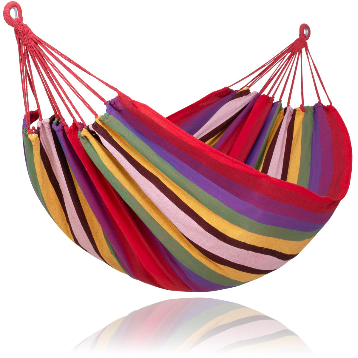 SUNCREAT Large Hammock for Tree, Outdoor Tree Fabric Hammock Only, Coffee Stripes