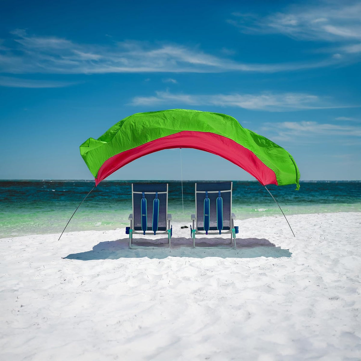 Shibumi Shade Mini Quiet Canopy Version | Beach Canopy Wind-Powered Portable Sun Shade | Provides 75 Sq. Ft. of Shade for up to 4 People | Sets up in 2 Min | Beach Tent | Wind Assist Included