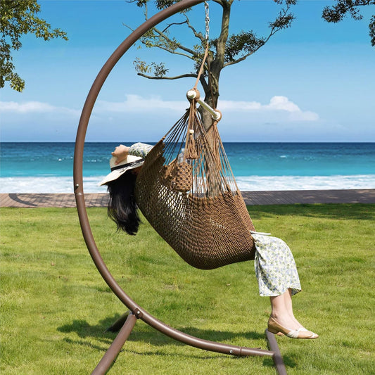 Lazy Daze Hanging Rope Swing Chair, Steel Spreader Bar Hammock Chair