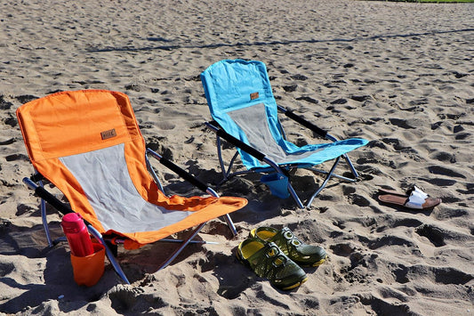 Nice C Low Beach Camping Folding Chair, River Sand Lake Chair (2P Orange)