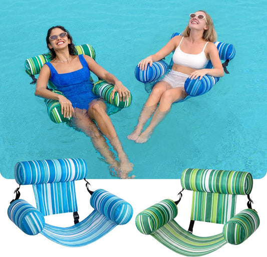SLOOSH Inflatable Pool Floats Adult,2 Packs Floating Lounge Chairs,Blow up Pool Noodles for Adult Heavy Duty,Floating Chair for Party Summer Water Beach Lake Fun
