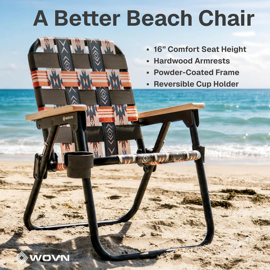 GoSports WOVN Beach Backpack Chair - 9 Styles Available - Premium Folding Camping Chair
