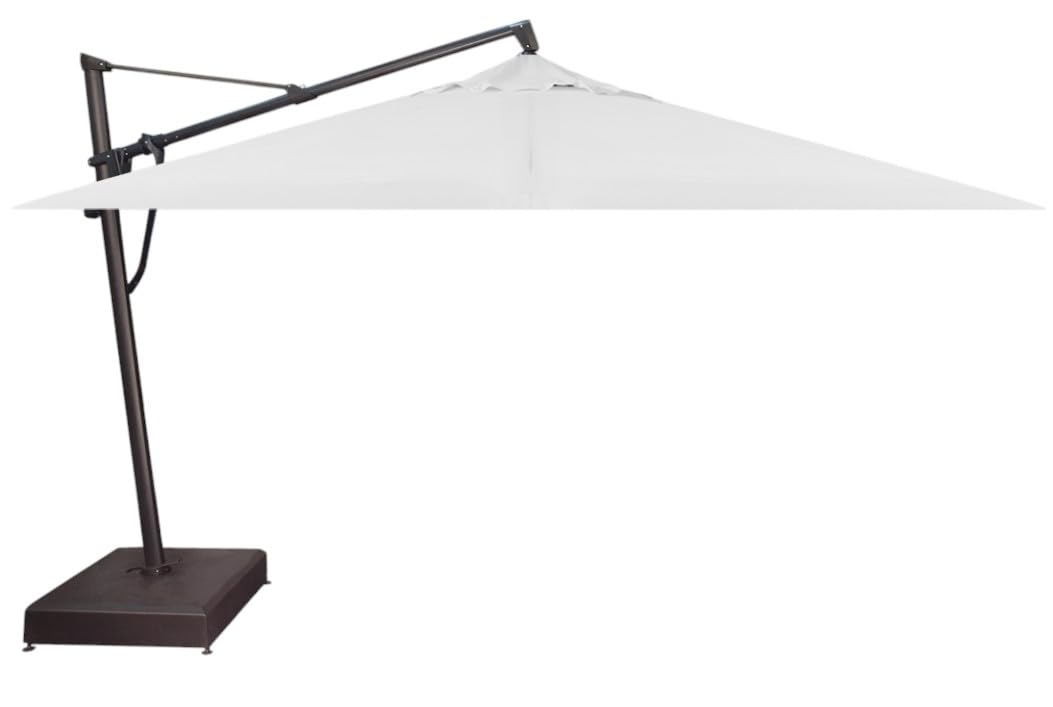 Treasure Garden AKZ PLUS Cantilever Umbrella 10'x13' Rectangular Sunbrella Natural Canopy and Black Frame with Rolling Base