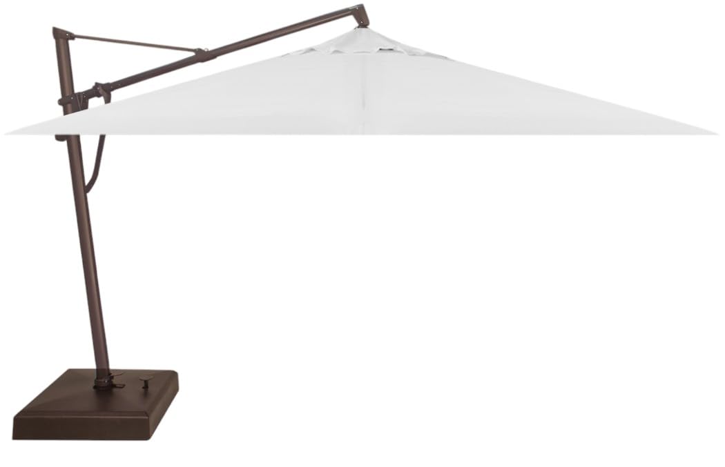 Treasure Garden AKZ PLUS Cantilever Umbrella 10'x13' Rectangular Sunbrella Natural Canopy and Black Frame with Rolling Base