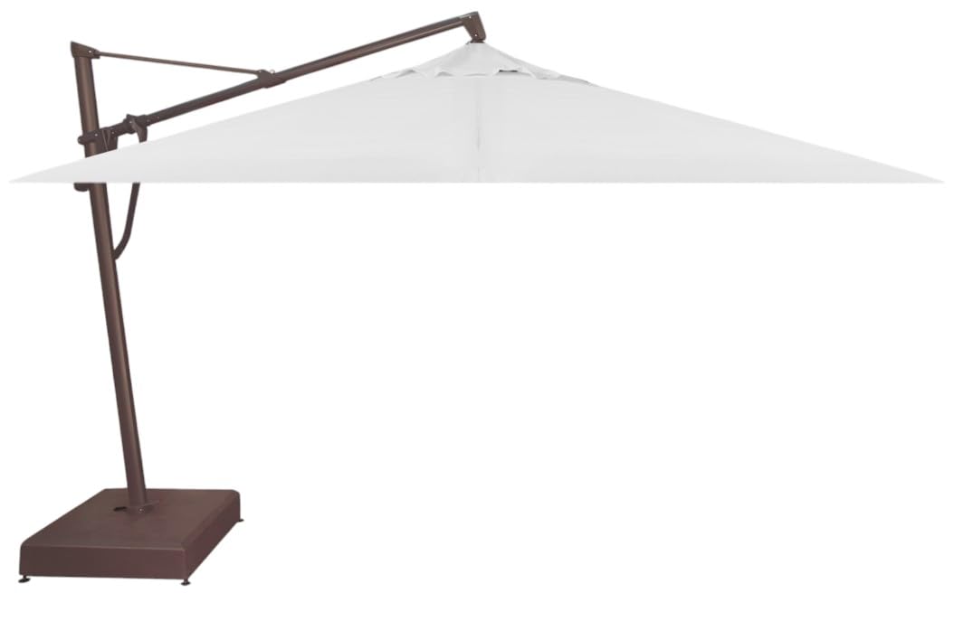Treasure Garden AKZ PLUS Cantilever Umbrella 10'x13' Rectangular Sunbrella Natural Canopy and Black Frame with Rolling Base