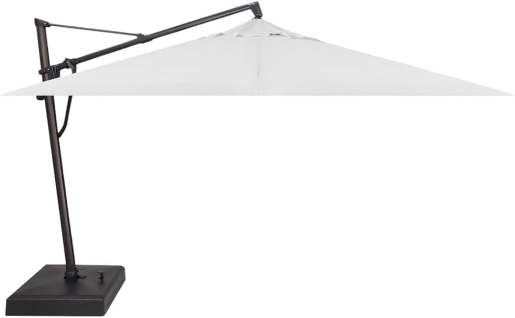 Treasure Garden AKZ PLUS Cantilever Umbrella 10'x13' Rectangular Sunbrella Natural Canopy and Black Frame with Rolling Base