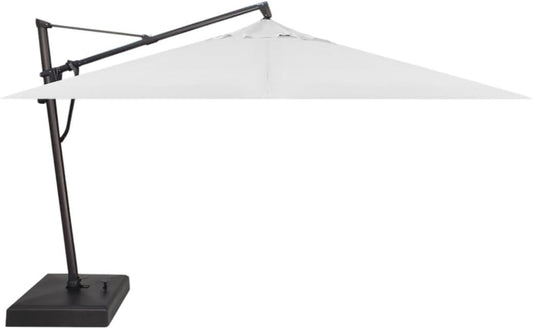 Treasure Garden AKZ PLUS Cantilever Umbrella 10'x13' Rectangular Sunbrella Natural Canopy and Black Frame with Rolling Base