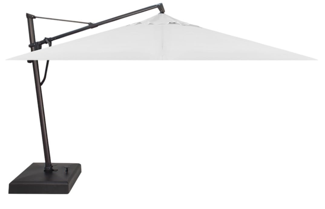 Treasure Garden AKZ PLUS Cantilever Umbrella 10'x13' Rectangular Sunbrella Natural Canopy and Black Frame with Rolling Base