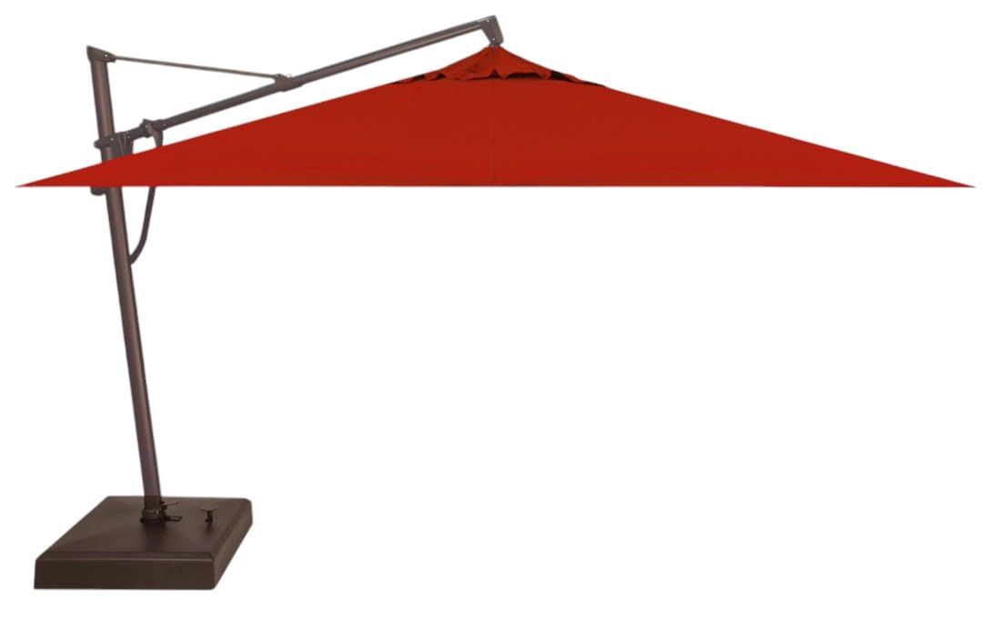 Treasure Garden AKZ PLUS Cantilever Umbrella 10'x13' Rectangular Sunbrella Natural Canopy and Black Frame with Rolling Base