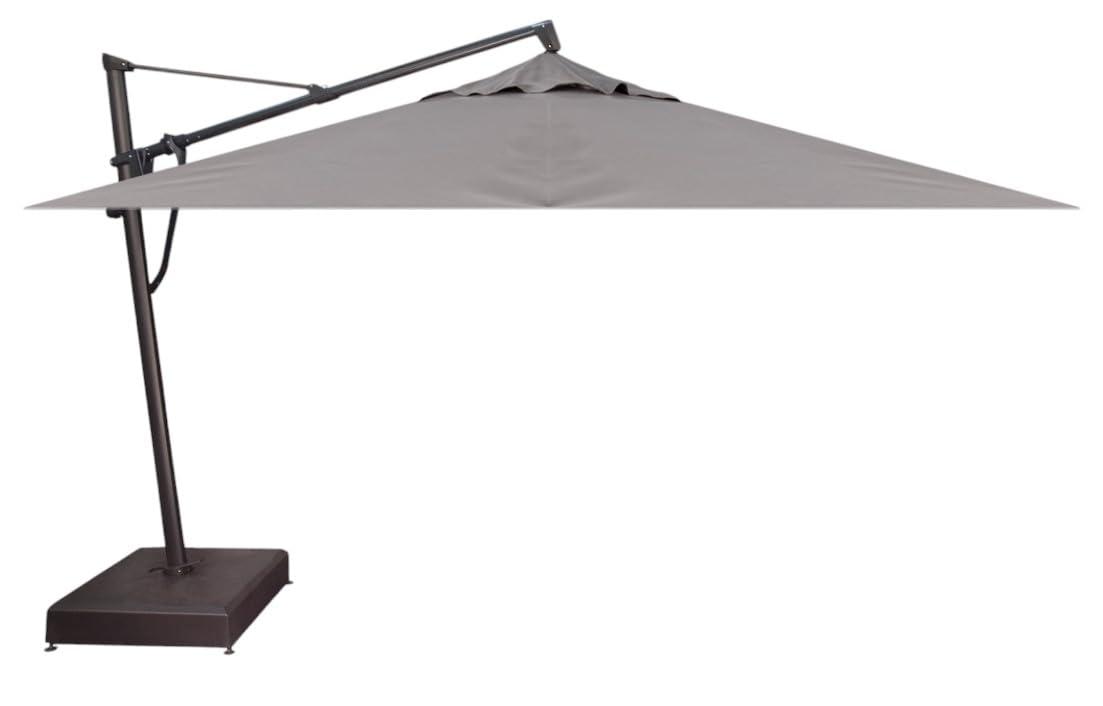 Treasure Garden AKZ PLUS Cantilever Umbrella 10'x13' Rectangular Sunbrella Natural Canopy and Black Frame with Rolling Base