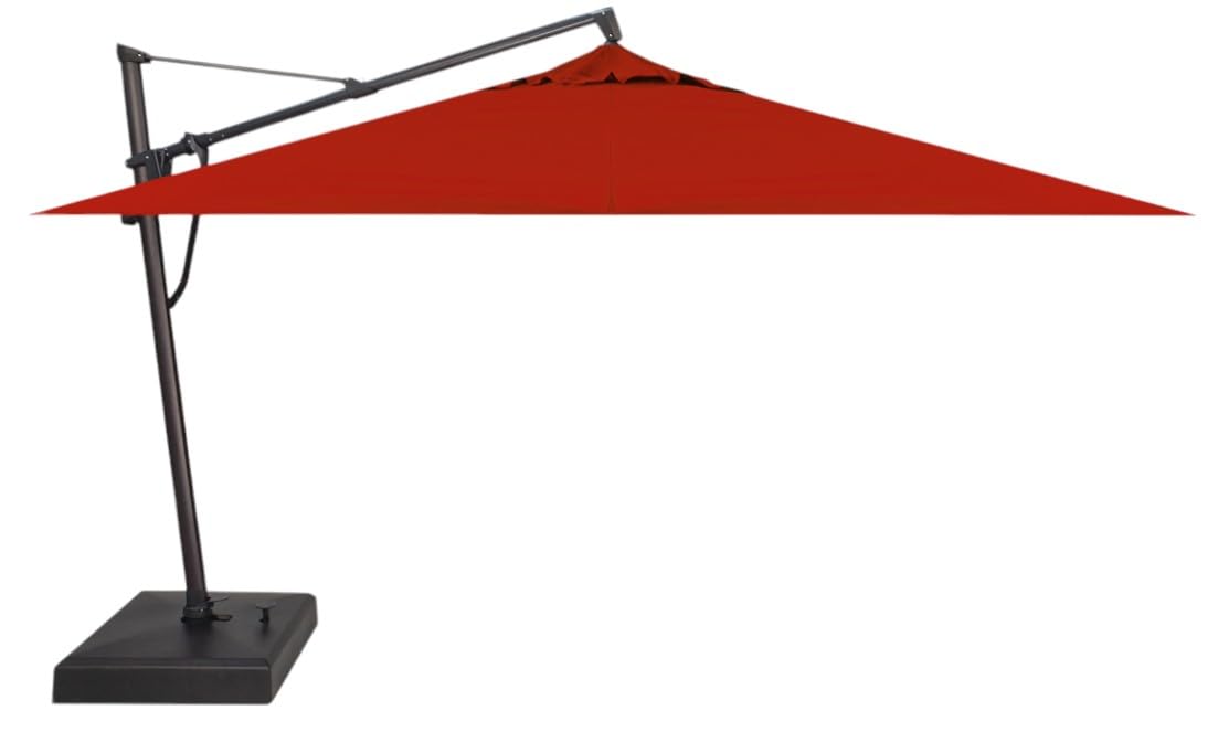 Treasure Garden AKZ PLUS Cantilever Umbrella 10'x13' Rectangular Sunbrella Natural Canopy and Black Frame with Rolling Base