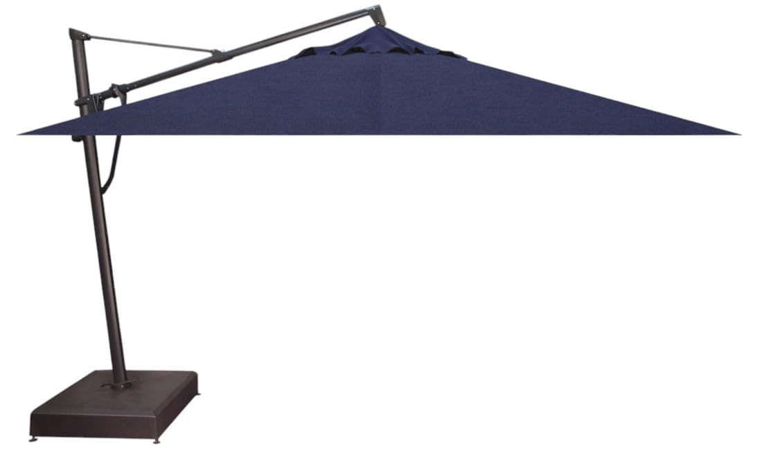 Treasure Garden AKZ PLUS Cantilever Umbrella 10'x13' Rectangular Sunbrella Natural Canopy and Black Frame with Rolling Base