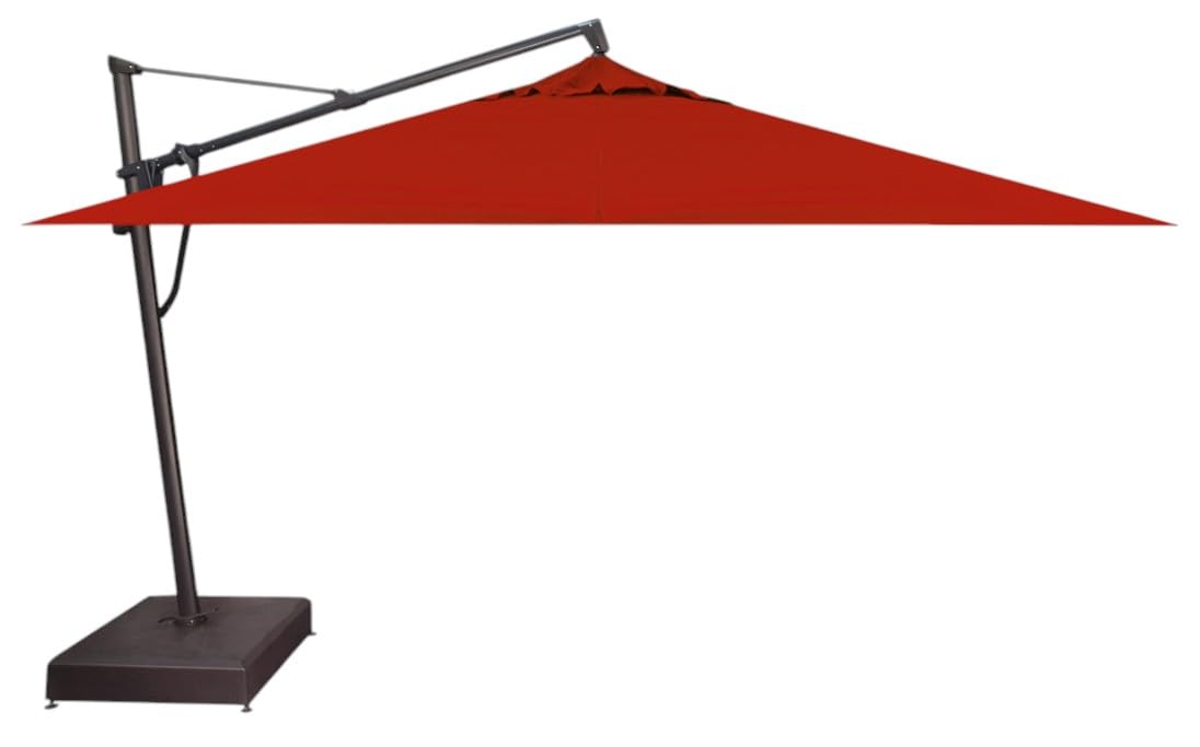 Treasure Garden AKZ PLUS Cantilever Umbrella 10'x13' Rectangular Sunbrella Natural Canopy and Black Frame with Rolling Base