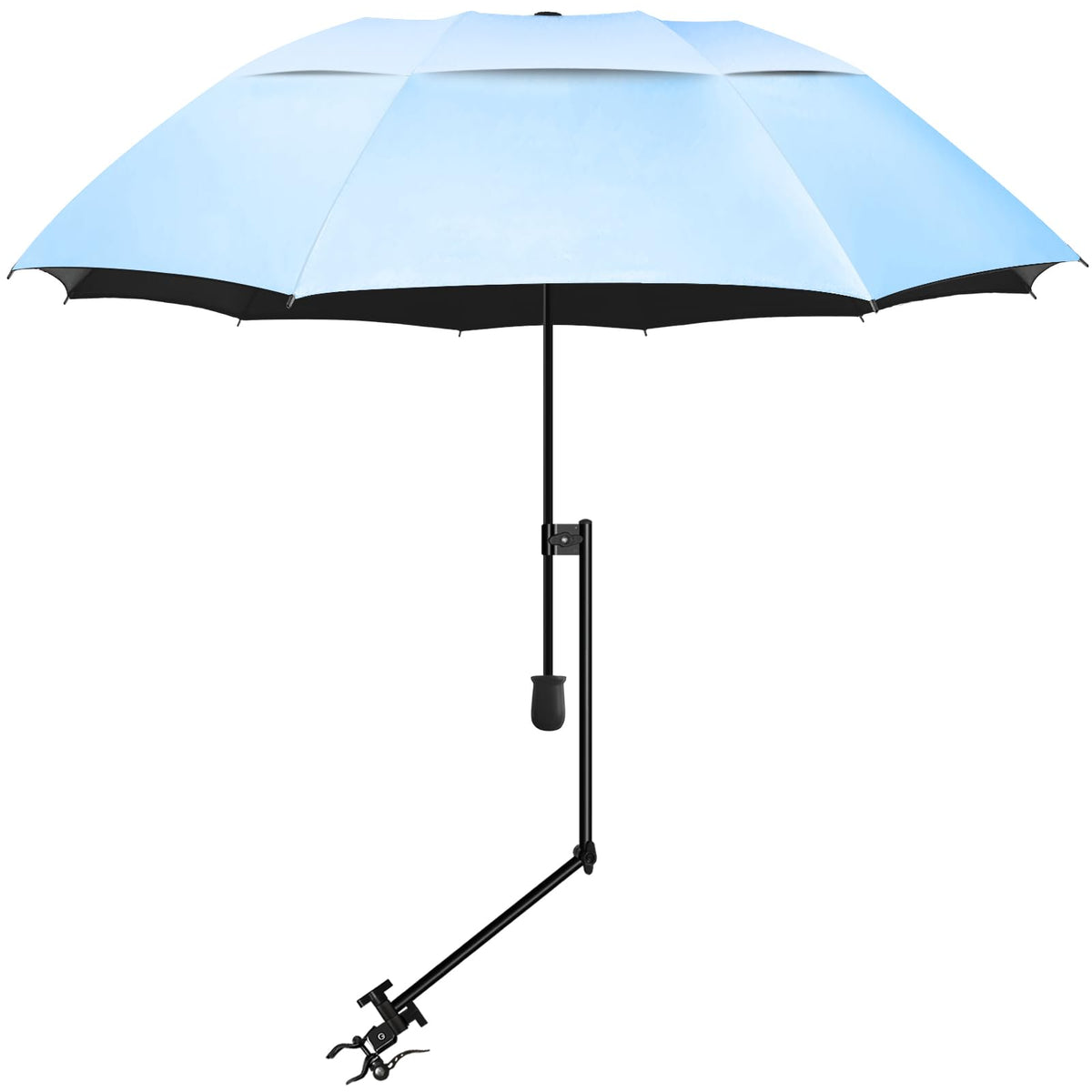 UPF 50+ Beach Umbrella with Adjustable Universal Clamp