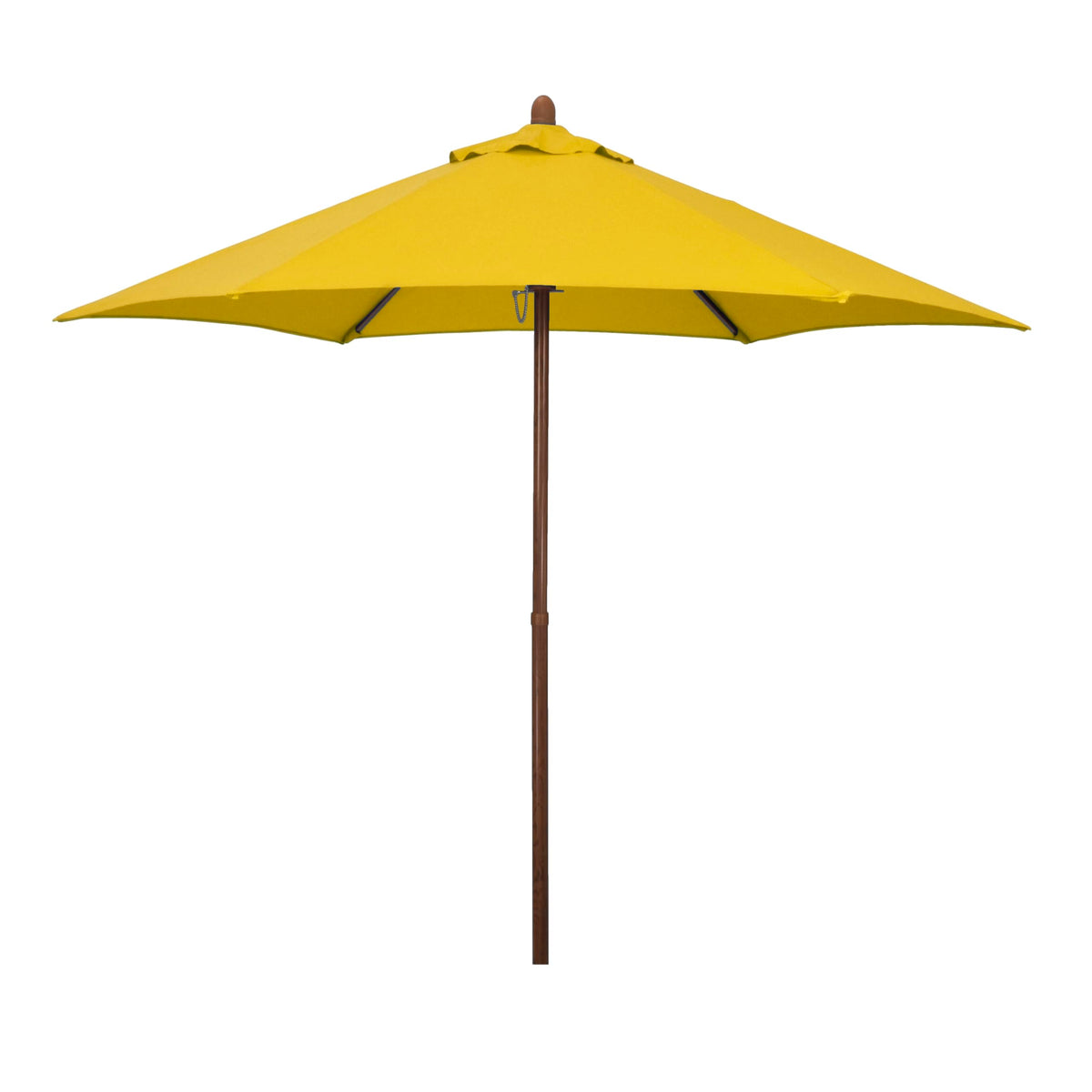 Sunline 9 ft Faux- Wood Patio Umbrella, Push Open Pin Stop Outdoor Market Umbrella with UV Protection & Wind Vent, Metal Frame for Deck, Pool & Table, Tuscan