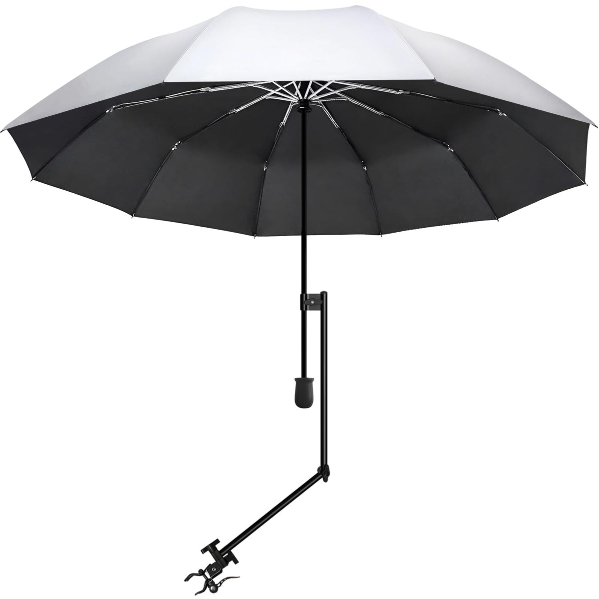 UPF 50+ Beach Umbrella with Adjustable Universal Clamp