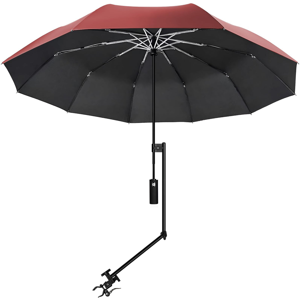 UPF 50+ Beach Umbrella with Adjustable Universal Clamp