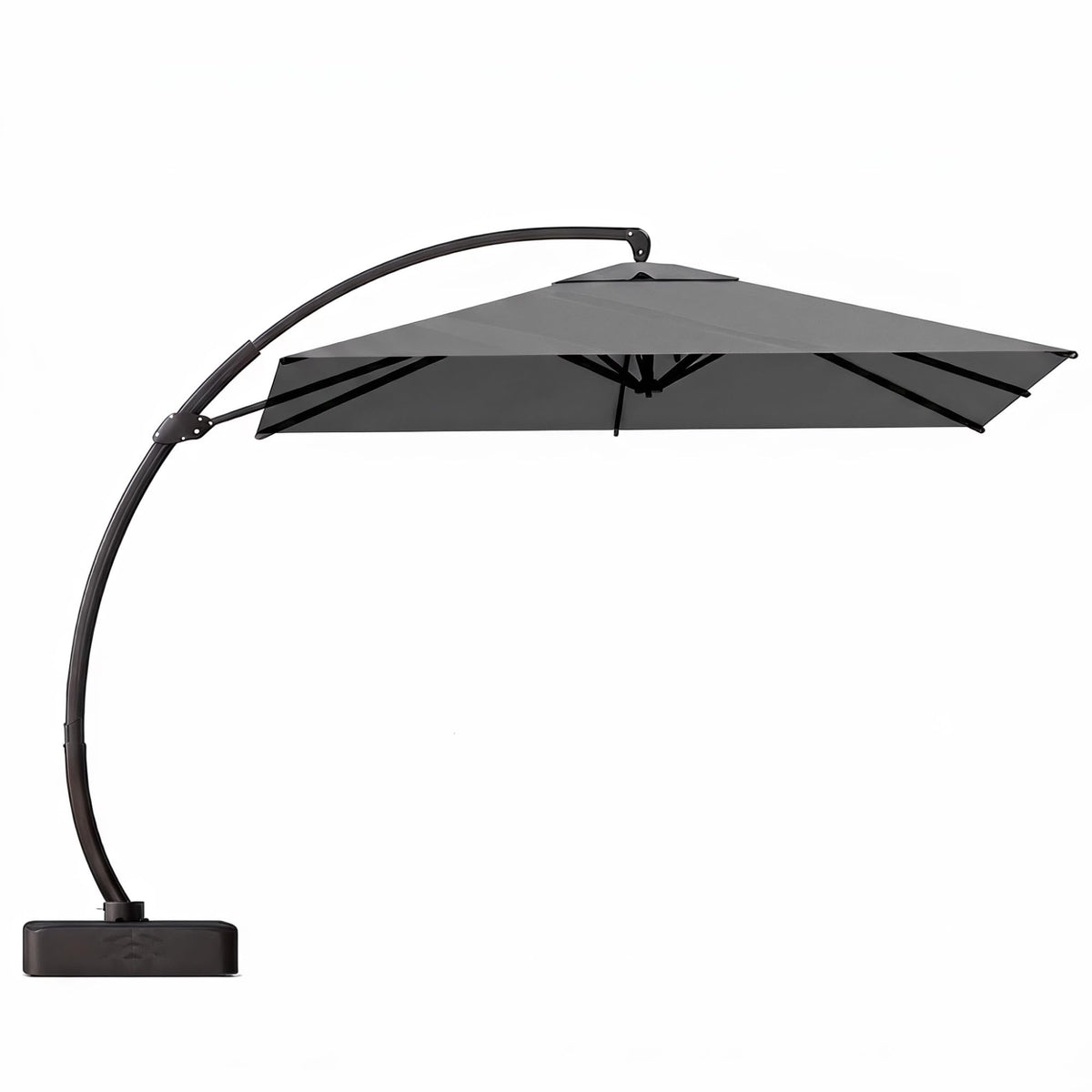 Kingdura 11ft Offset Cantilever Patio Umbrella with Base Included, Large Round Aluminum Outdoor Umbrella, 360° Rotation & Infinite Tilt, Heavy Duty Frame for Deck Pool Backyard, Beige