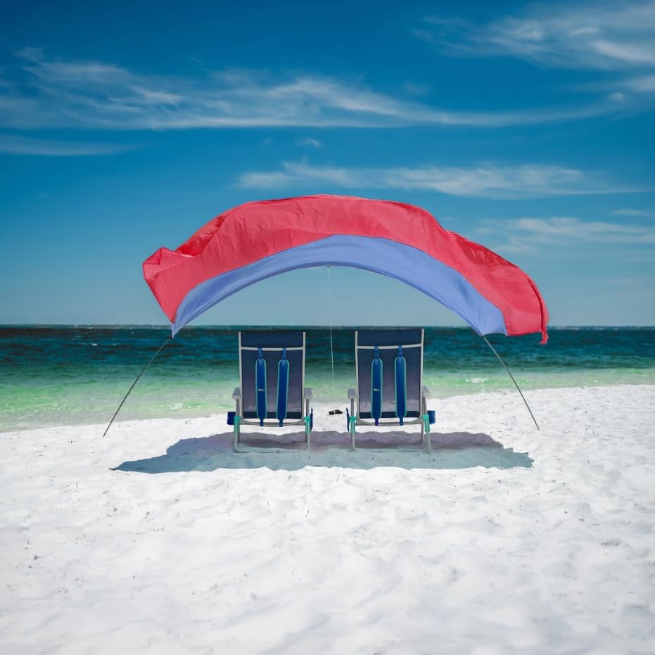 Shibumi Shade Mini Quiet Canopy Version | Beach Canopy Wind-Powered Portable Sun Shade | Provides 75 Sq. Ft. of Shade for up to 4 People | Sets up in 2 Min | Beach Tent | Wind Assist Included