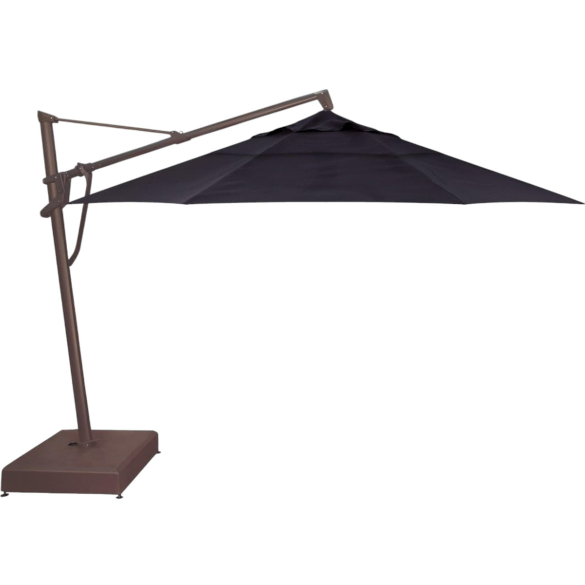 Treasure Garden AKZ PLUS Cantilever Umbrella 10'x13' Rectangular Sunbrella Natural Canopy and Black Frame with Rolling Base