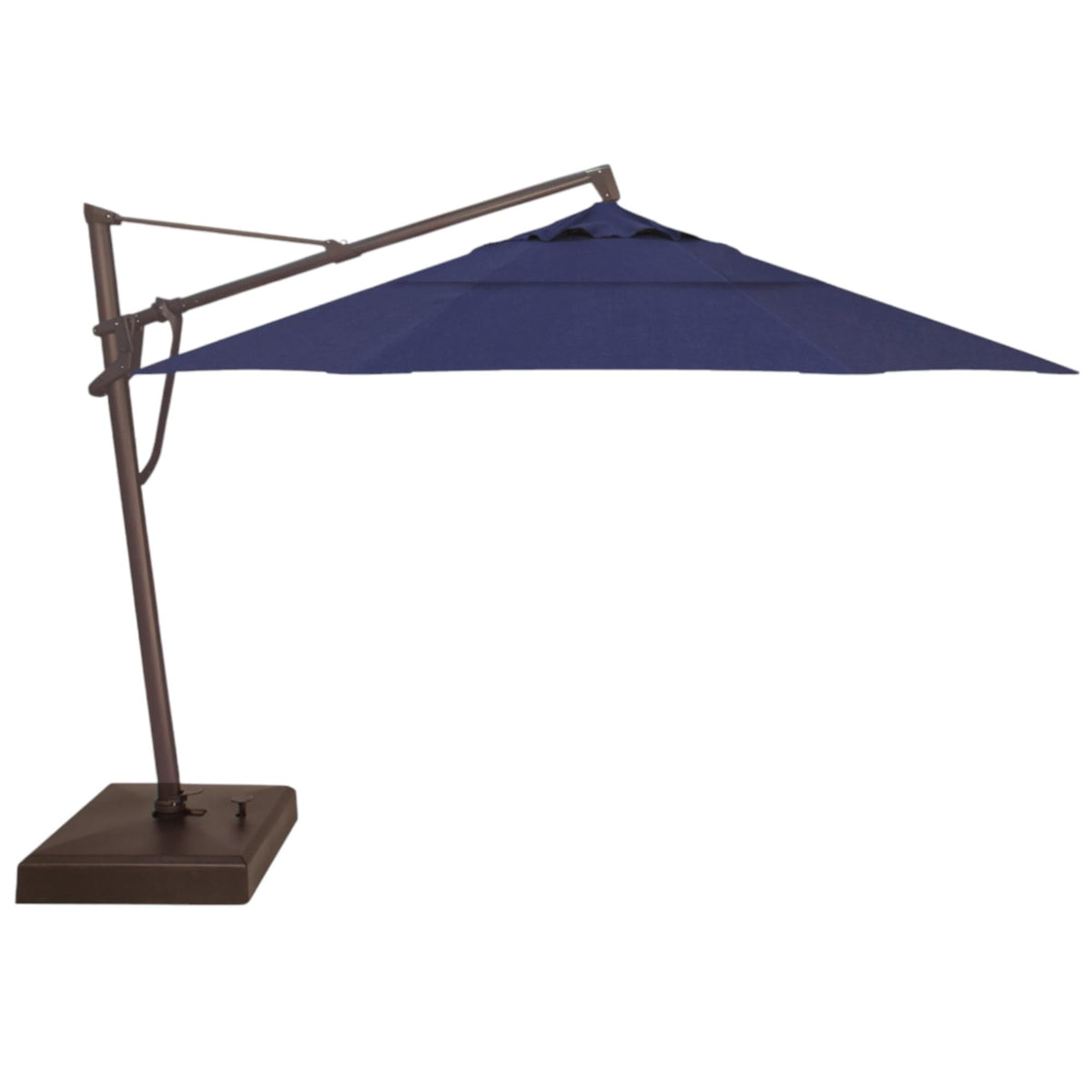 Treasure Garden AKZ PLUS Cantilever Umbrella 10'x13' Rectangular Sunbrella Natural Canopy and Black Frame with Rolling Base