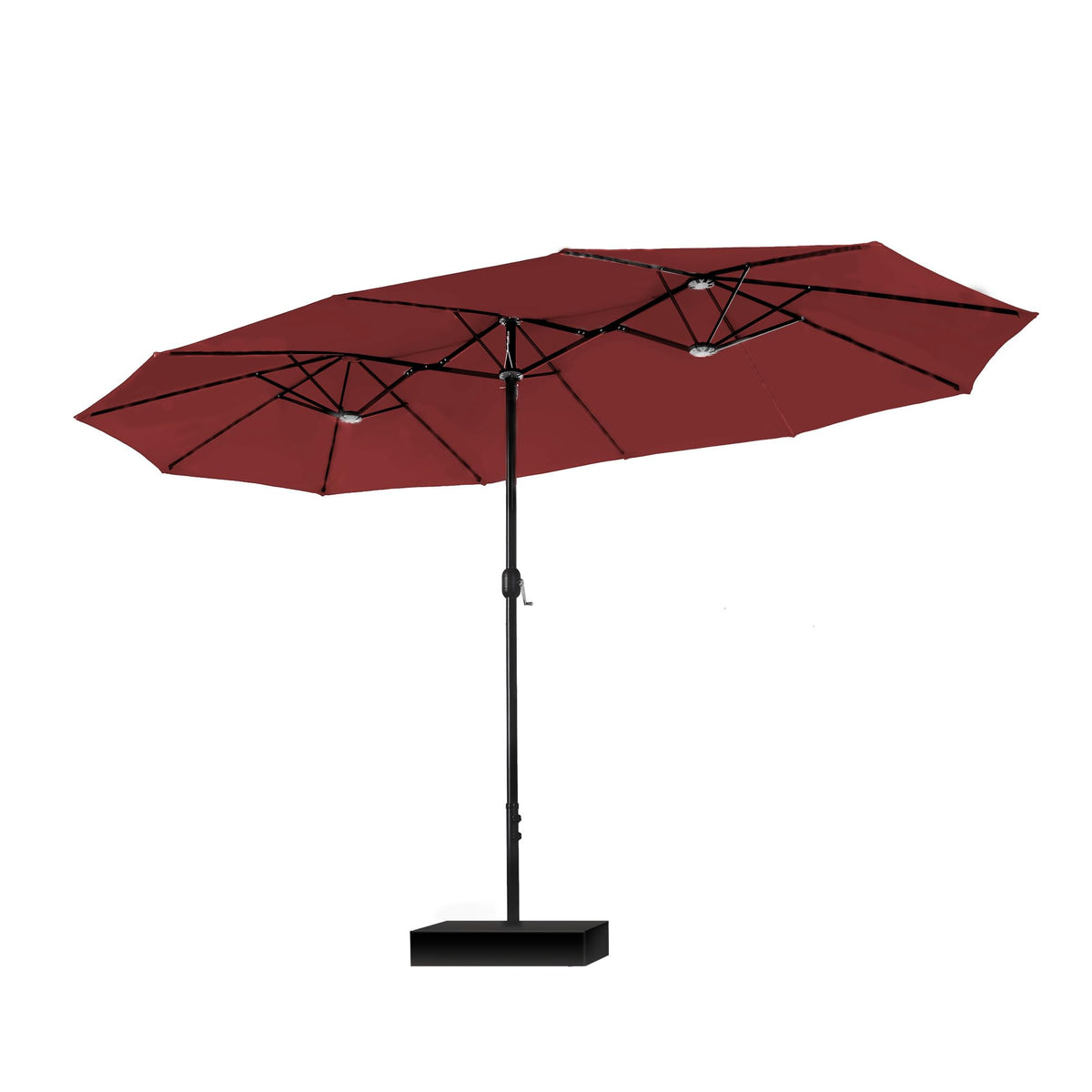 PHI VILLA 15ft Large Outdoor Patio Umbrella with Base Included, Beige