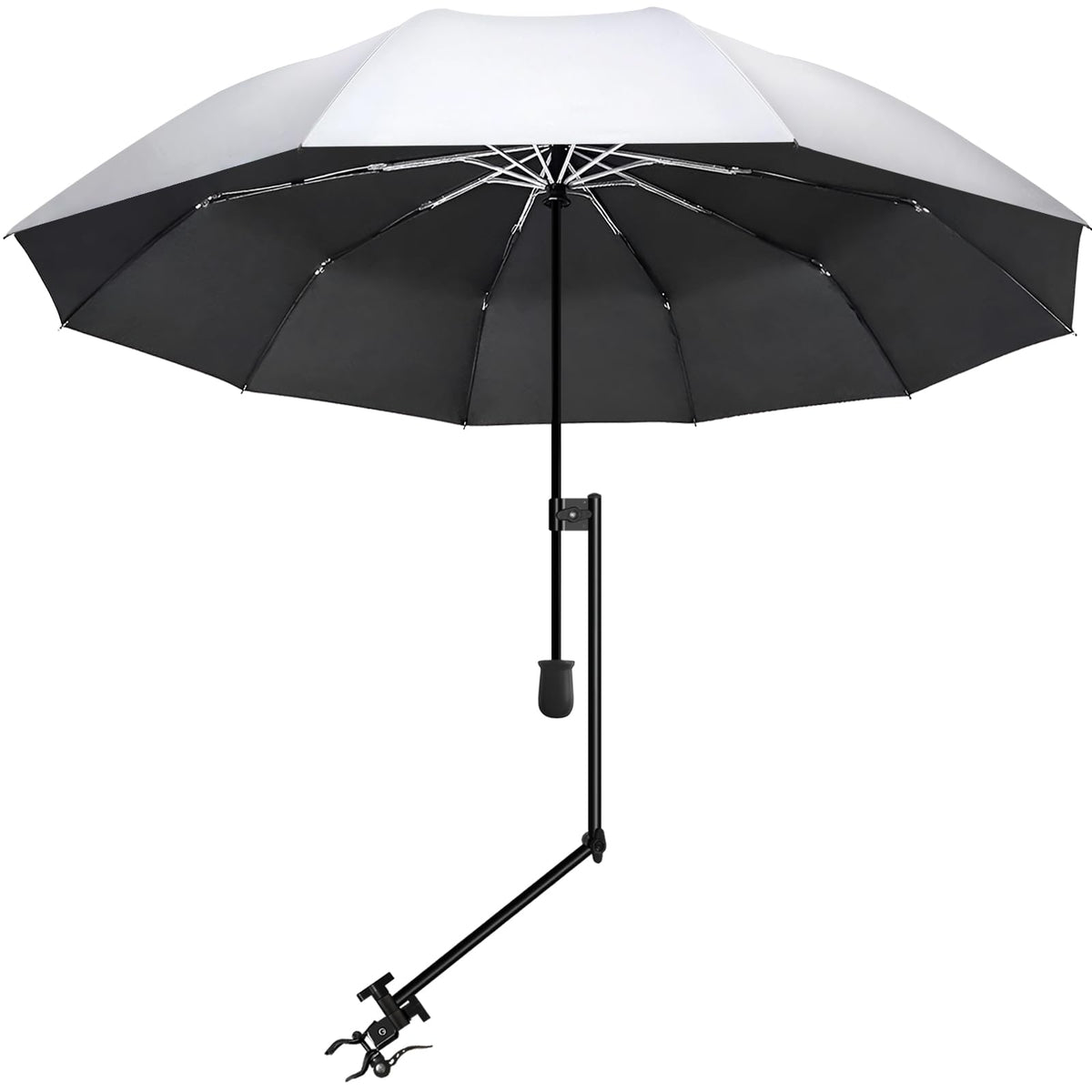 UPF 50+ Beach Umbrella with Adjustable Universal Clamp