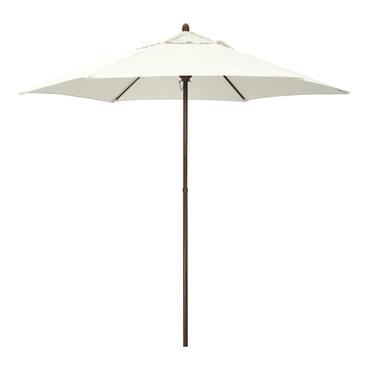 Sunline 9 ft Faux- Wood Patio Umbrella, Push Open Pin Stop Outdoor Market Umbrella with UV Protection & Wind Vent, Metal Frame for Deck, Pool & Table, Tuscan