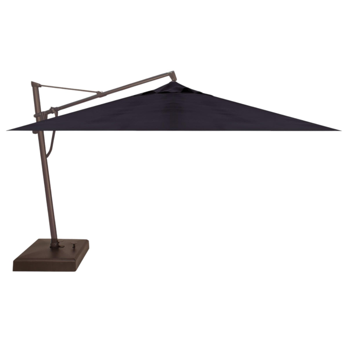 Treasure Garden AKZ PLUS Cantilever Umbrella 10'x13' Rectangular Sunbrella Natural Canopy and Black Frame with Rolling Base